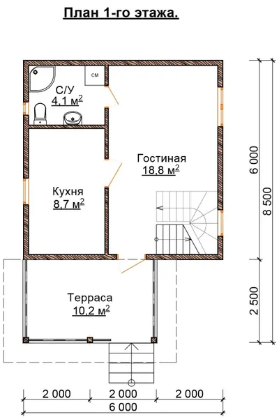 Проект дома из бруса ДБ-65 6х6 — фото 6