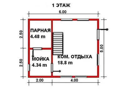 Проект бани из бруса Б-2 — фото 2