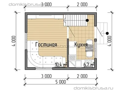Проект дома из бруса ДБ-20 5х4 — фото 5