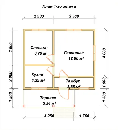 Проект «Одноэтажный дом из бруса П-46» — фото 5
