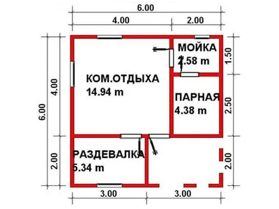 Проект бани из бруса Б-6 — фото 2