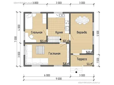 Проект дома из бруса ДБ-35 9х7 — фото 5