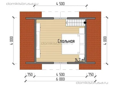 Проект дома из бруса ДБ-46 6х4 — фото 6