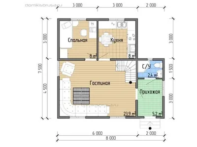 Проект дома из бруса ДБ-13 6х8 — фото 5