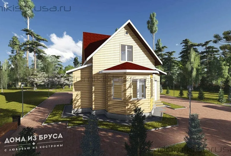 Проект дома из бруса ДБ-06 9х9