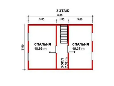 Проект дома из бруса ДБ-11 8х8 — фото 3