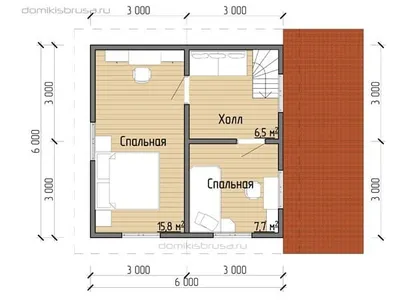 Проект дома из бруса ДБ-10 6х8 — фото 6