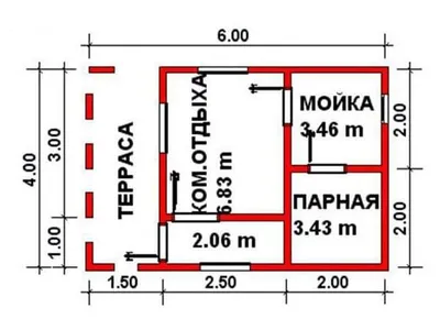 Проект бани из бруса Б-5 — фото 2