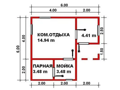 Проект бани из бруса Б-12 — фото 2