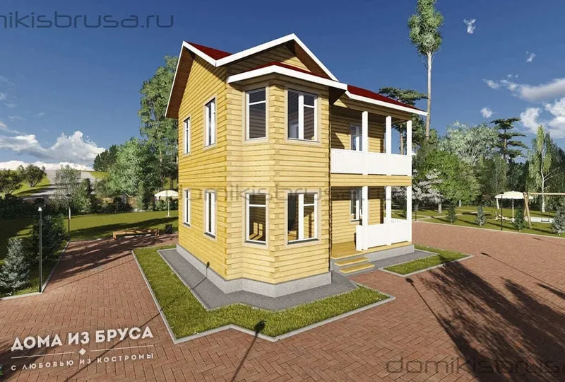Проект дома из бруса ДБ-52 9х7